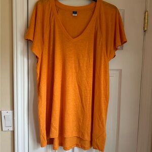 Old Navy Orange V-Neck flutter sleeve Women's Top